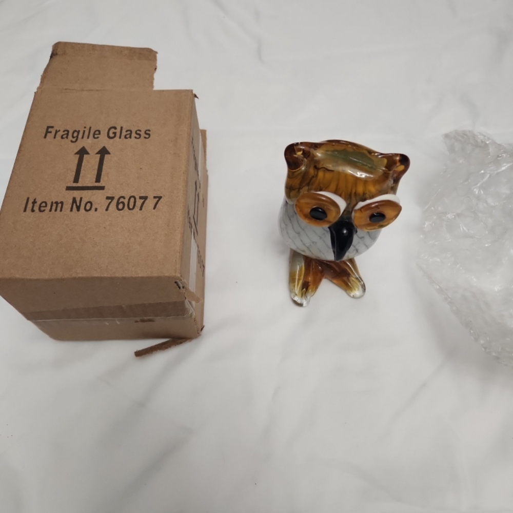 New Diamond star hoot the Owl glass decor #X01